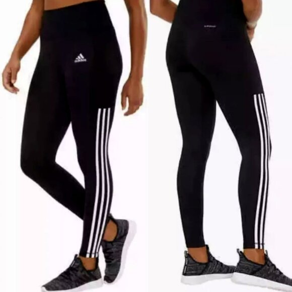 adidas Pants - Adidas Women's Black 3-Stripes AEROREADY‎ Tight Fit Legging Pants Size Large